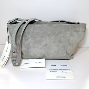 NWT Proenza Schouler Grey Suede Bond Bag W Adjustable Shoulder Crossbody Strap